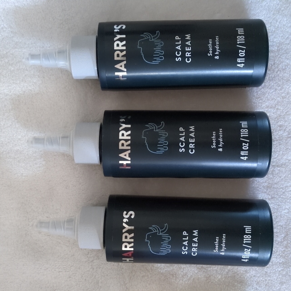 Lot of 3 Harry's Scalp Cream, Soothes and Hydrates Leave in treatment 4 fl oz